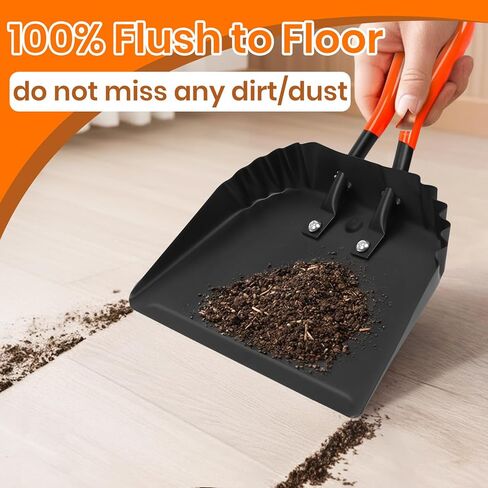 (2PK) مقالي غبار معدنية شديدة التحمل، مجرفة خارجية مقاس 30.48 سم مع مقبض مطاطي محمول، مجرفة كبيرة واسعة للاستخدام التجاري في متجر المرآب in Kuwait