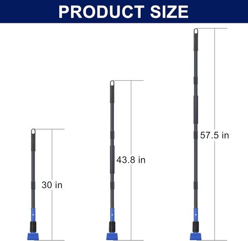 KeFanta Commercial Mop Handle Heavy Duty, 57.5" Long Metal Industrial Mop Stick with Jaw Clamp,Wet Gripper Mops Head Replacement Holder for Floor Cleaning(Blue) in Saudi Arabia