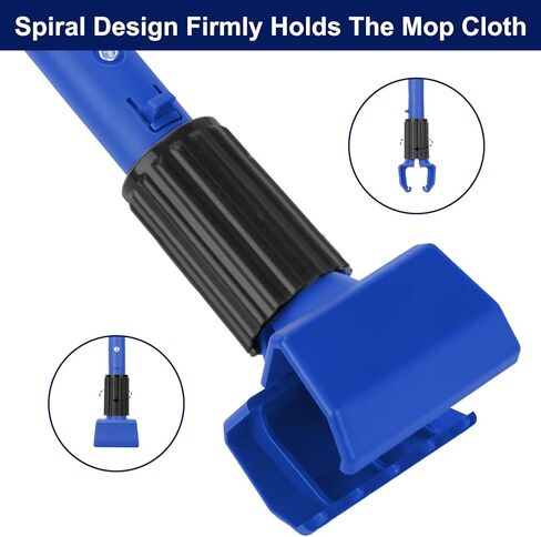 KeFanta Commercial Mop Handle Heavy Duty, 57.5" Long Metal Industrial Mop Stick with Jaw Clamp,Wet Gripper Mops Head Replacement Holder for Floor Cleaning(Blue) in Saudi Arabia