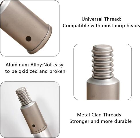Broom Handle Threaded End Replacement for Extension Poles 1 Inch and 3/4 Inch Threaded Tips for Repairing and Connecting Compatible with Most Standard Broom Extension Poles in Kuwait