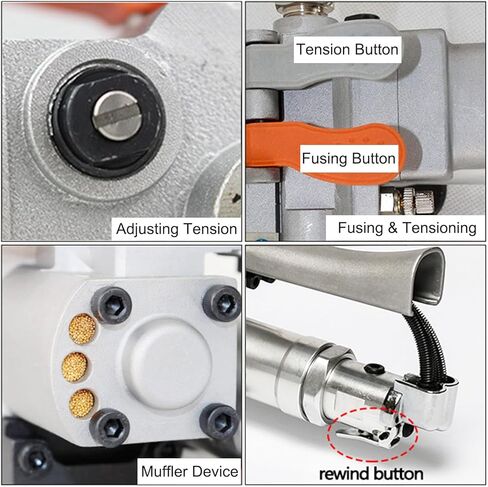 Portable Handheld Pneumatic Strapping Tool for PP & PET Banding - 12-25mm (1/2"-1") - Efficient Pallet Strapping Machine A25 for Packaging and Shipping in Saudi Arabia