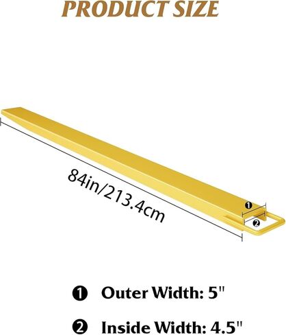 84" Pallet Forklift Extensions (1 Pair), Heavy-Duty 4.5" Wide Steel Fork Extension, Compatible with Forklifts Lift Truck Loaders, Yellow in Saudi Arabia