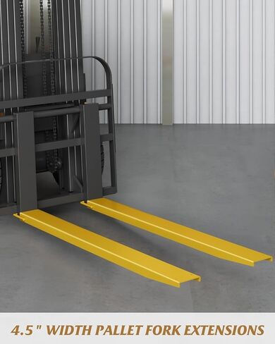 84" Pallet Forklift Extensions (1 Pair), Heavy-Duty 4.5" Wide Steel Fork Extension, Compatible with Forklifts Lift Truck Loaders, Yellow in Saudi Arabia