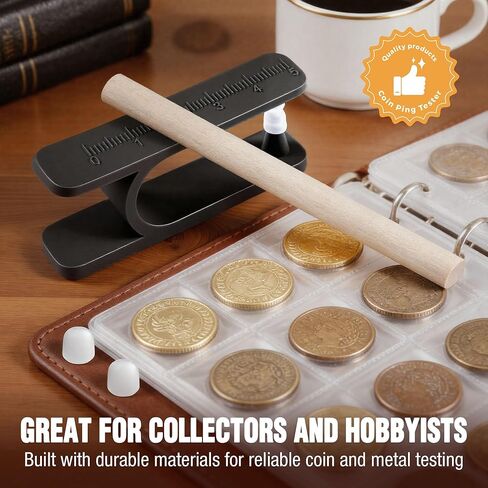 Portable Coin Ping Tester for Authenticity Check – Clear Sound & Size Comparison Tool, Easy to Use, Black in Kuwait