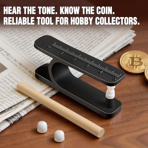 Portable Coin Ping Tester for Authenticity Check – Clear Sound & Size Comparison Tool, Easy to Use, Black in Kuwait