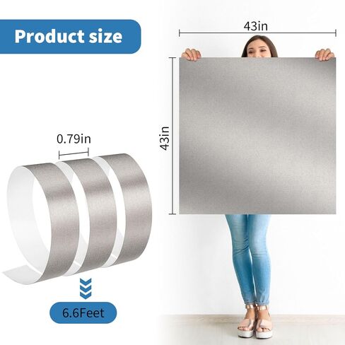 Faraday Fabric 43" x 43"+ 79"L Tape, Military Grade Faraday Cloth for Shielding RFID, EMP, EMF, EMI, 5G, WiFi, Bluetooth, GPS, Signal Leakage Prevention in Kuwait