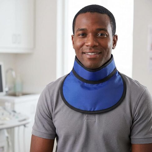 VILLCASE Thyroid Shield Collar, 0.35mm PB Lightweight Thyroid Shield, Adjustable Lead Equivalent Neck Guard for Dental and Lab Environments (Blue) in Saudi Arabia
