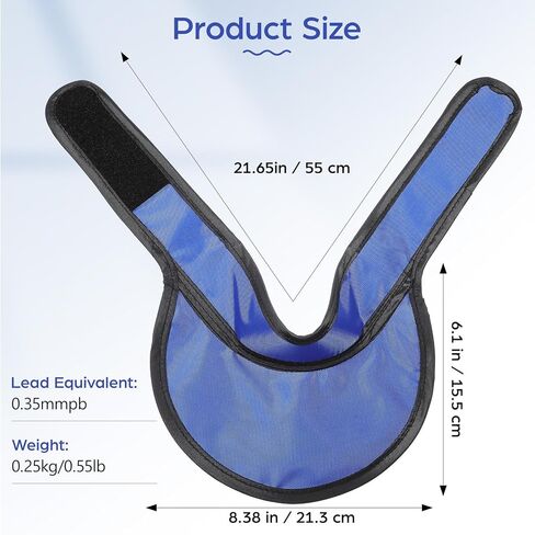 VILLCASE Thyroid Shield Collar, 0.35mm PB Lightweight Thyroid Shield, Adjustable Lead Equivalent Neck Guard for Dental and Lab Environments (Blue) in Saudi Arabia
