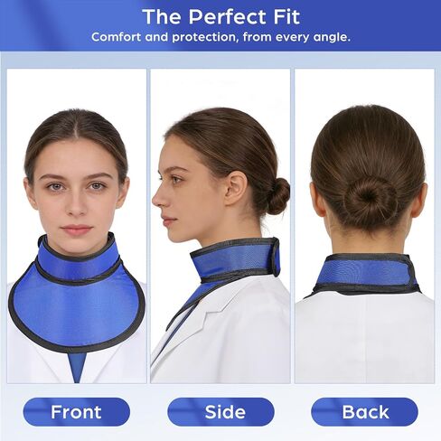VILLCASE Thyroid Shield Collar, 0.35mm PB Lightweight Thyroid Shield, Adjustable Lead Equivalent Neck Guard for Dental and Lab Environments (Blue) in Saudi Arabia