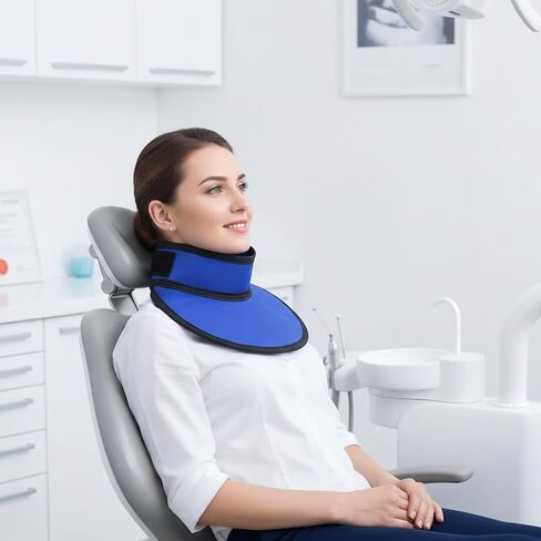 VILLCASE Thyroid Shield Collar, 0.35mm PB Lightweight Thyroid Shield, Adjustable Lead Equivalent Neck Guard for Dental and Lab Environments (Blue) in Saudi Arabia