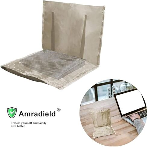غطاء موجه Amradield WiFi مقاس 13.8 بوصة × 15.7 بوصة غطاء حماية من الإشعاع EMF RF يحجب غطاء حماية من الإشعاع لجهاز التوجيه اللاسلكي يقلل من التعرض للمجال الكهرومغناطيسي، ابق على اتصال لاسلكيًا in Kuwait