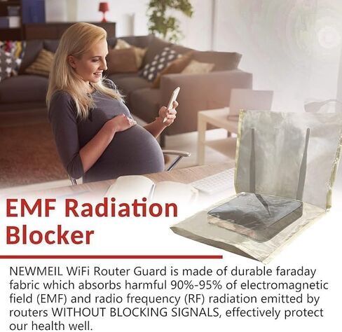 غطاء موجه Amradield WiFi مقاس 13.8 بوصة × 15.7 بوصة غطاء حماية من الإشعاع EMF RF يحجب غطاء حماية من الإشعاع لجهاز التوجيه اللاسلكي يقلل من التعرض للمجال الكهرومغناطيسي، ابق على اتصال لاسلكيًا in Kuwait