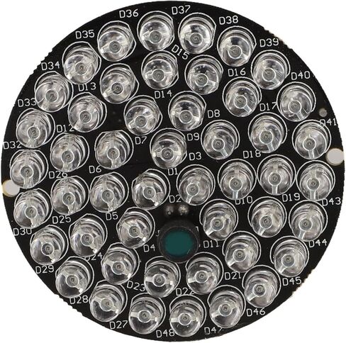 لوحة إضاءة LED بالأشعة تحت الحمراء 12 فولت 940 نانومتر 48 قطعة بدون ضوء أحمر لوحة إضاءة مساعدة لكاميرات CCTV الأمنية للرؤية الليلية صفائح نحاسية in Kuwait