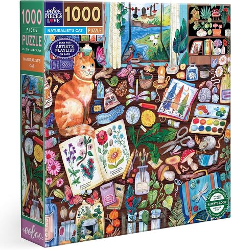 eeBoo: Piece and Love Cats in Positano 1000 Piece Square Adult Jigsaw Puzzle, Puzzle for Adults and Families, Glossy, Sturdy Pieces and Minimal Puzzle Dust in Saudi Arabia
