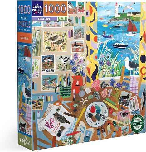 eeBoo: Piece and Love Cats in Positano 1000 Piece Square Adult Jigsaw Puzzle, Puzzle for Adults and Families, Glossy, Sturdy Pieces and Minimal Puzzle Dust in Saudi Arabia