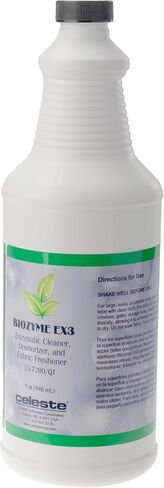 Celeste Biozyme EX3 LS-7200 Bio-Enzymatic Cleaner & Deodorizer (Case of 12 Quarts) | Digests Vomit, Urine & Organic Odors | NSF Certified & Hypoallergenic | For Aircraft & Transit Fabrics in Saudi Arabia