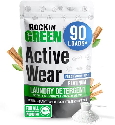 Rockin' Green Active Wear Travel Laundry Detergent Sheets Unscented - Mess-Free Laundry Sheets Detergent with Sodium Bicarbonate - Easily Dissolvable Laundry Soap for Traveling (104 Loads) in Saudi Arabia