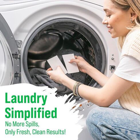 Rockin' Green Active Wear Travel Laundry Detergent Sheets Unscented - Mess-Free Laundry Sheets Detergent with Sodium Bicarbonate - Easily Dissolvable Laundry Soap for Traveling (104 Loads) in Saudi Arabia