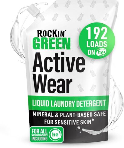 Rockin' Green Active Wear Travel Laundry Detergent Sheets Unscented - Mess-Free Laundry Sheets Detergent with Sodium Bicarbonate - Easily Dissolvable Laundry Soap for Traveling (104 Loads) in Saudi Arabia