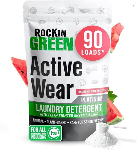 Rockin' Green Active Wear Travel Laundry Detergent Sheets Unscented - Mess-Free Laundry Sheets Detergent with Sodium Bicarbonate - Easily Dissolvable Laundry Soap for Traveling (104 Loads) in Saudi Arabia