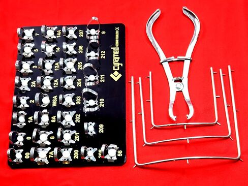 ArtLaB-Premium German Endodontic Rubber Dam Clamp with Black Tray-Dental Instruments Tools Kit (Rubber Dam Clamp Set of 31) in Kuwait