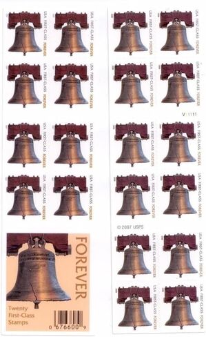 Liberty Bell Forever Stamps Booklet of 20 in Saudi Arabia