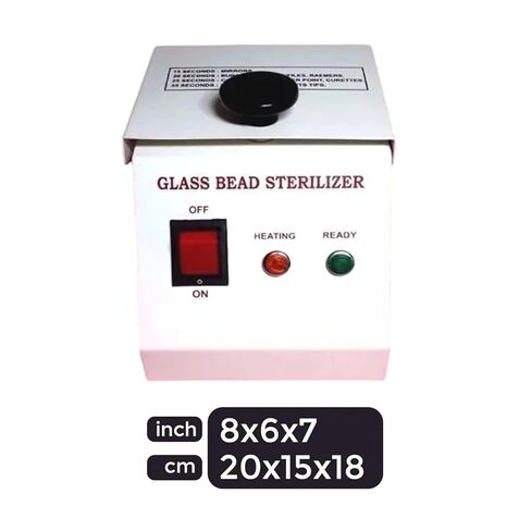 Generic معقم خرز زجاجي، جهاز تعقيم أدوات طب الأسنان بدرجة حرارة عالية، أبيض، 8x6x7 بوصة in Saudi Arabia