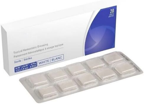 20/Pcs Topical Dental Dressing Gauze 4Ply White 0.75" x 0.75" Hemostatic Sterile Gauze in Saudi Arabia