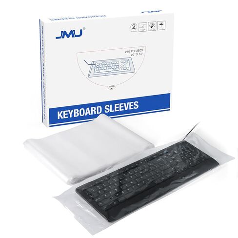 JMU 250 قطعة من أكمام لوحة المفاتيح للاستعمال مرة واحدة، 22 بوصة × 13.78 بوصة واقي لوحة مفاتيح بلاستيكي عالمي مقاوم للماء للوحات المفاتيح الطبية والأسنان والمكاتب والمختبرات in Saudi Arabia