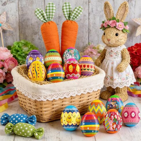 50 Pack Easter Eggs Wrapper Bulk Luminous Eggs Film Heat Shrink Wraps for 2.4in Easter Eggs Chicken Bunny Egg Sleeves Decorations, New Cute Easter Egg Arounds in Kuwait