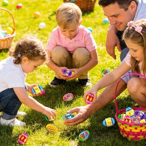 50 Pack Easter Eggs Wrapper Bulk Luminous Eggs Film Heat Shrink Wraps for 2.4in Easter Eggs Chicken Bunny Egg Sleeves Decorations, New Cute Easter Egg Arounds in Kuwait