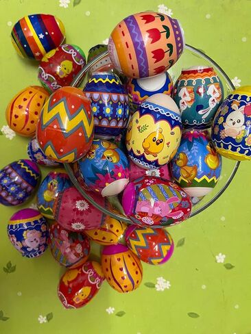 50 Pack Easter Eggs Wrapper Bulk Luminous Eggs Film Heat Shrink Wraps for 2.4in Easter Eggs Chicken Bunny Egg Sleeves Decorations, New Cute Easter Egg Arounds in Kuwait