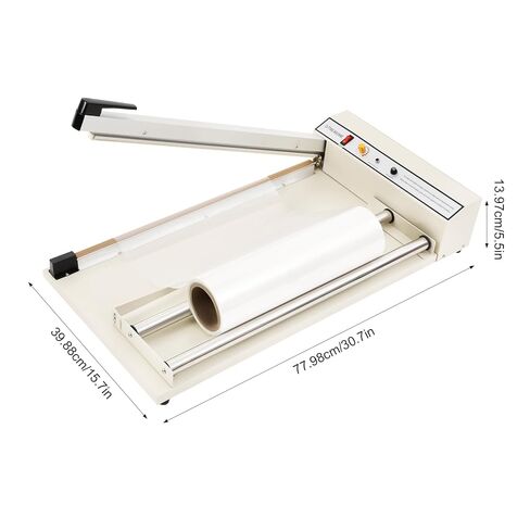 24'' Shrink Wrap Machine, 530W Adjustable Temperature Heat Sealer Machine, Packaging Sealing Machine with 1500W Heat Gun for PP, PE, PVC, POF Shrink Film Packaging in Saudi Arabia