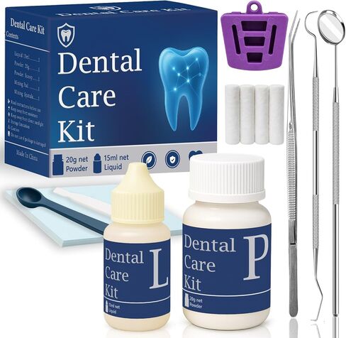 Zinc Oxide Eugenol Dental Cement Tooth Repair kit for Broken Teeth, Temporary Filling for Crowns, Tooth Filler, Cavity Filler for Teeth in Kuwait