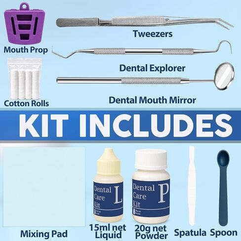 Zinc Oxide Eugenol Dental Cement Tooth Repair kit for Broken Teeth, Temporary Filling for Crowns, Tooth Filler, Cavity Filler for Teeth in Kuwait