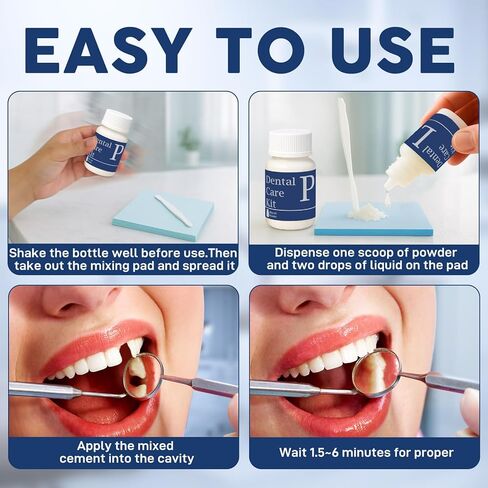 Zinc Oxide Eugenol Dental Cement Tooth Repair kit for Broken Teeth, Temporary Filling for Crowns, Tooth Filler, Cavity Filler for Teeth in Kuwait