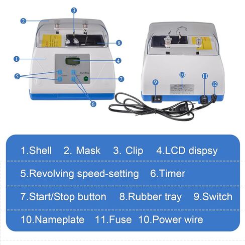 REEHUT USA Digital Amalgamator Amalgam Mixer LCD Lab Capsule Mixer Lab Equipment HL-AH G8 Blue in Kuwait