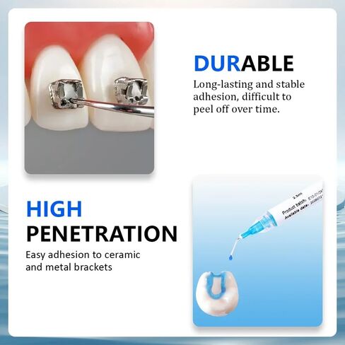 1Pack Orthodontic Light-Cured Adhesive, Adhesive x3, Primer x1, Brushes x40, Etching Agent x1 (1) in Saudi Arabia