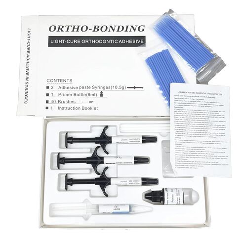 1Pack Orthodontic Light-Cured Adhesive, Adhesive x3, Primer x1, Brushes x40, Etching Agent x1 (1) in Saudi Arabia