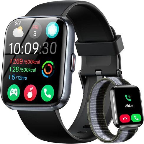 الساعات الذكية للنساء والرجال - Watch الذكية متوافقة مع iPhone Android Phone و Alexa وتنبيهات المكالمات والإخطار ومعدل ضربات القلب ومراقب النوم ، 3 ATM مقاوم للماء 1.83 بوصة للياقة البدنية in Kuwait