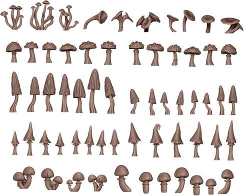 AK RESIN AKBIT0005 FOREST MUSHROOMS - BASING BITS (63pcs) in Saudi Arabia