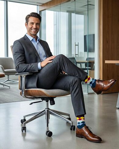 جوارب GoWith الرجالية، رايون مصنوعة من الخيزران الناعم والمريح وخفيف الوزن، جوارب رفيعة قابلة للتنفس، صندوق هدايا in Kuwait