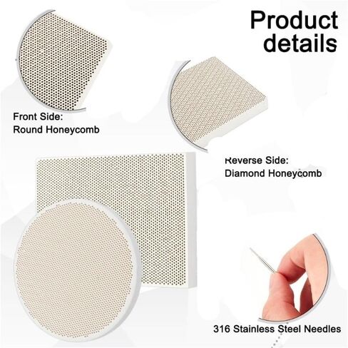 ألواح لحام سيراميك على شكل قرص العسل، مجموعة من قطعتين من ألواح لحام سيراميك على شكل قرص العسل مع إبرة من الفولاذ المقاوم للصدأ لصنع المجوهرات والمشروعات اليدوية in Kuwait