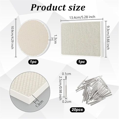 Honeycomb Ceramic Soldering Boards,2pcs Honeycomb Ceramic Soldering Boards Kit for Jewelry Making - Round & Rectangle with Steel Pins in Kuwait