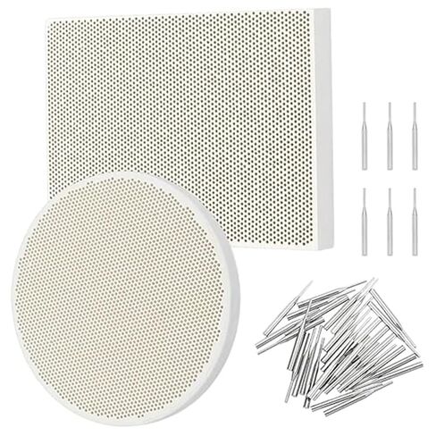 Honeycomb Ceramic Soldering Boards,2pcs Honeycomb Ceramic Soldering Boards Kit for Jewelry Making - Round & Rectangle with Steel Pins in Kuwait