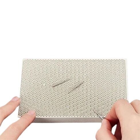 Honeycomb Ceramic Soldering Boards,2pcs Honeycomb Ceramic Soldering Boards Kit for Jewelry Making - Round & Rectangle with Steel Pins in Kuwait