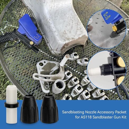 Sandblasting Nozzle Accessory Packet for AS118 Sandblaster Gun Kit Compatible with LE LEMATEC, Sandblaster Parts Includes 1 Ceramic Nozzle, 2 Dust Covers in Kuwait