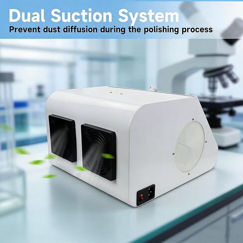 Dental Lab LED Grinding Dust Collector Box with Tempered Glass Baffle, Dual Vacuum System with 2 Filters in Kuwait