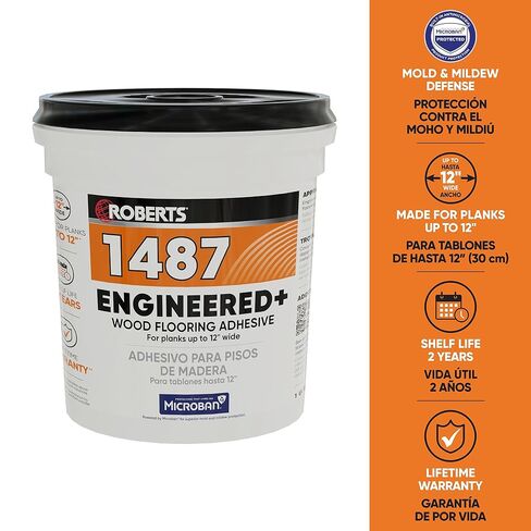 Roberts 1487 Engineered+ Wood Flooring Adhesive for Engineered Wood Planks and Parquet Flooring - 1 Gal. (3.78 L) in Saudi Arabia