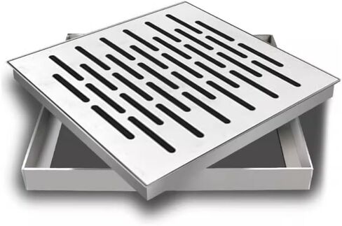Large Size Outdoor Drain Cover,Drainage Grate,Trench Grating,Gully Grating,Sidewalk Drain,Floor Drain,3mm Thick Stainless Steel Drain Grate,Driveway Ddrain Grates，Size 16"X16"(Large) in Kuwait